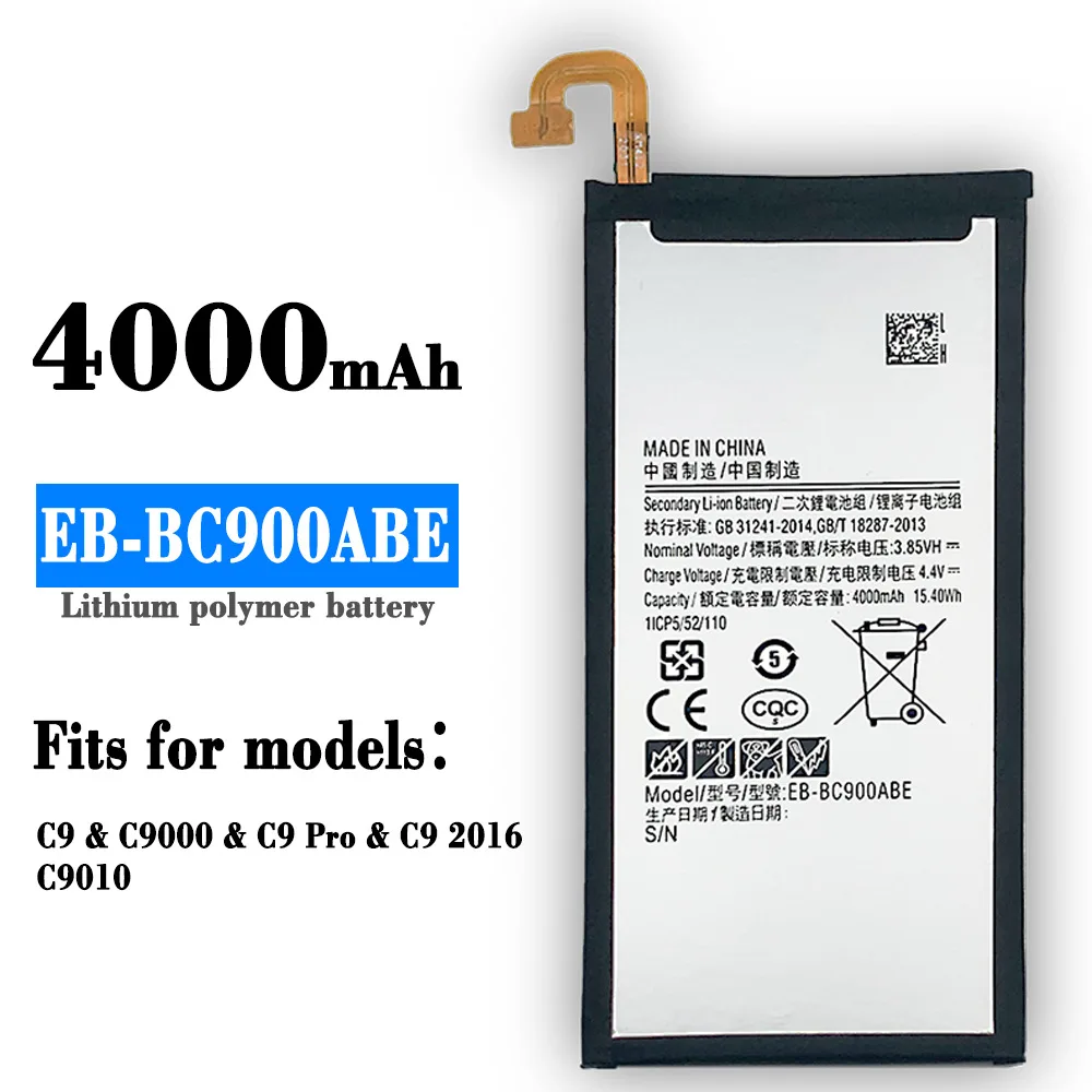 

Оригинальная запасная батарея для Samsung Galaxy C9 Pro EB-BC900ABE C9 2016 C9010 4000mAh Batteria