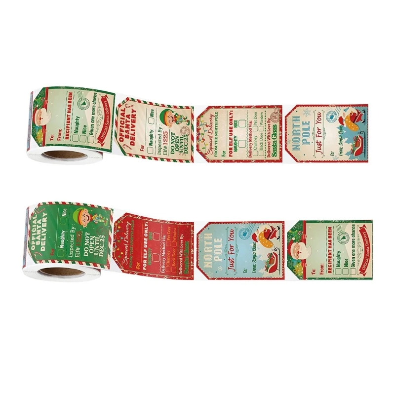 

200pcs/roll Christmas Stickers Gift Envelopes Wrapping Accessory for New Year