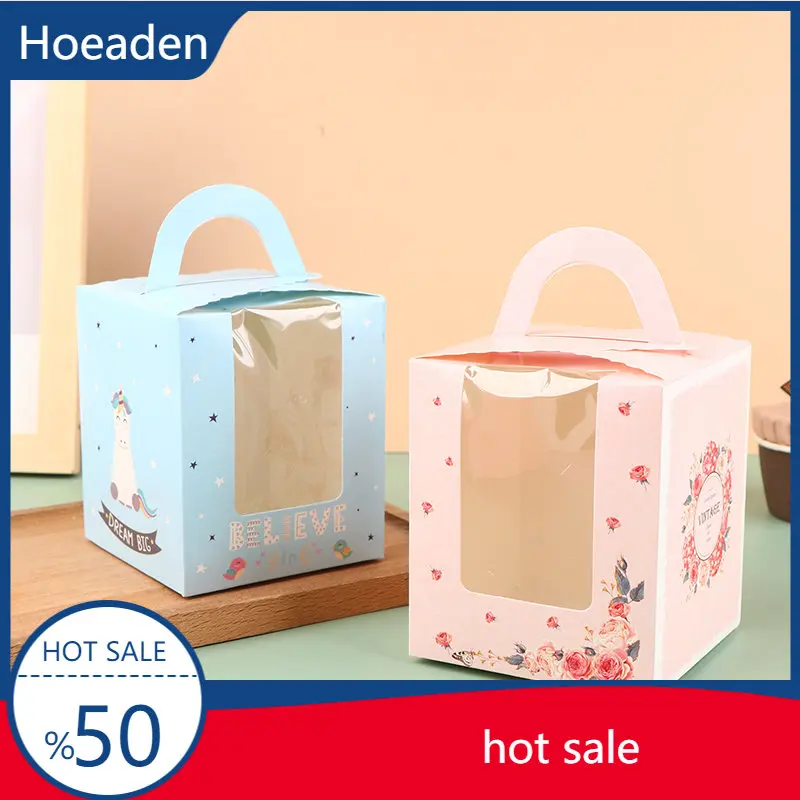 

50Pcs Portable Wedding Cupcake Boxes with Window Individual Cupcake Holders Single Cupcake Boxes Cupcake Boxes For wedding