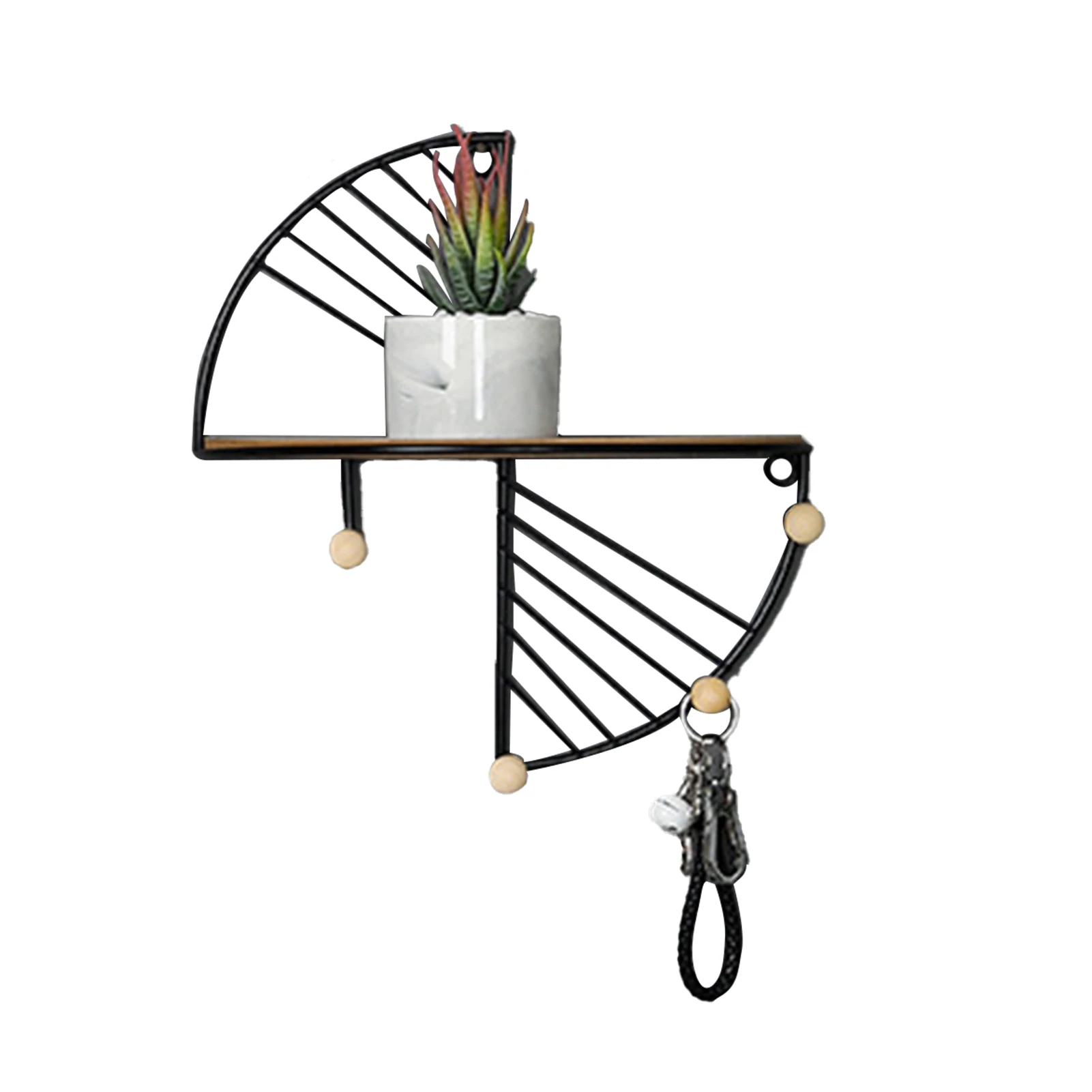 

Creative Floating Wall Shelf Modern Simple Decorative Display Storage Racks With Hook Wall Mounted Storage Display Organizer For