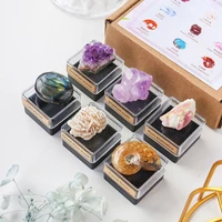 1pc natural crystal stone ore amethyst cluster energy box specimen collection for childrens teaching gifts q8f2