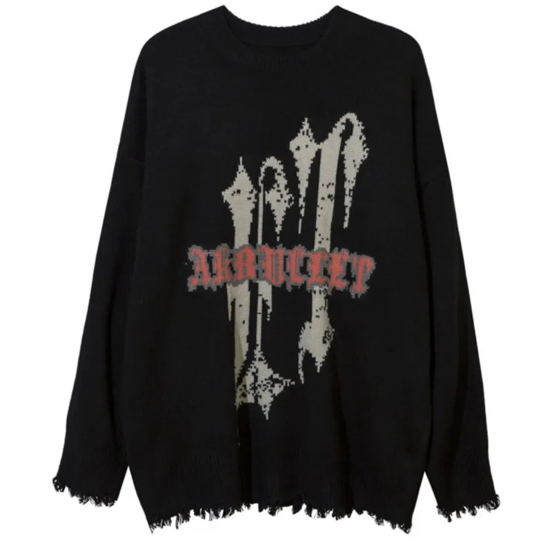 

2022 Autumn And Winter Man New Korean Hip Hop High Street O-Neck Sweater Letters Printing Fashion Ins Loose Casual Sweater