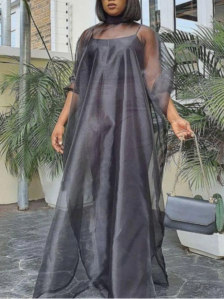 Соблазнительное женское Прозрачное платье оверсайз наряд из 2 предметов