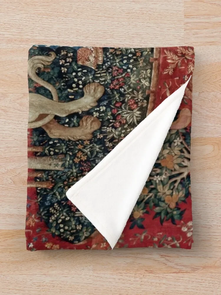 Женский и единорог средневековый гобелен с пятью чувствами декоративное одеяло