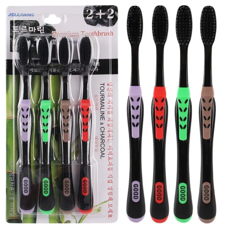 

4Pcs/Pack Bamboo Toothbrush Bamboo Charcoal Nano Toothbrush of Dental Oral Care Soft Brush for Adults SN1189