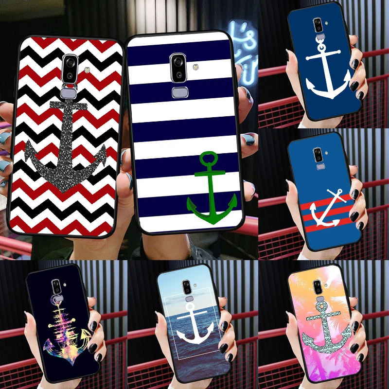 Nautical Anchor Boat Sea Phone Case For Samsung J5 2016 J3 J7 A3 A5 2017 J4 J6 Plus A6 A7 A8 A9 J8 2018 Soft Cover