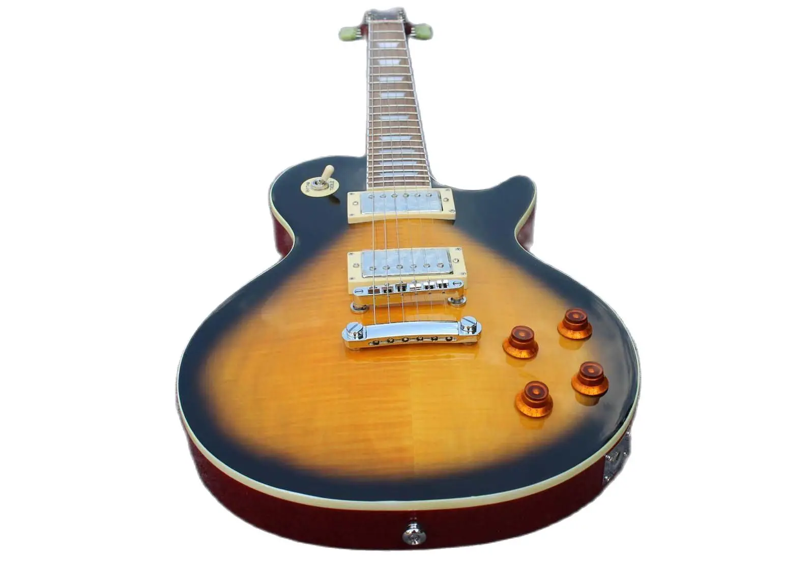 

6-струнная электрическая гитара, роза, деревянная доска, верхнее пламя, клен, желтый градиент