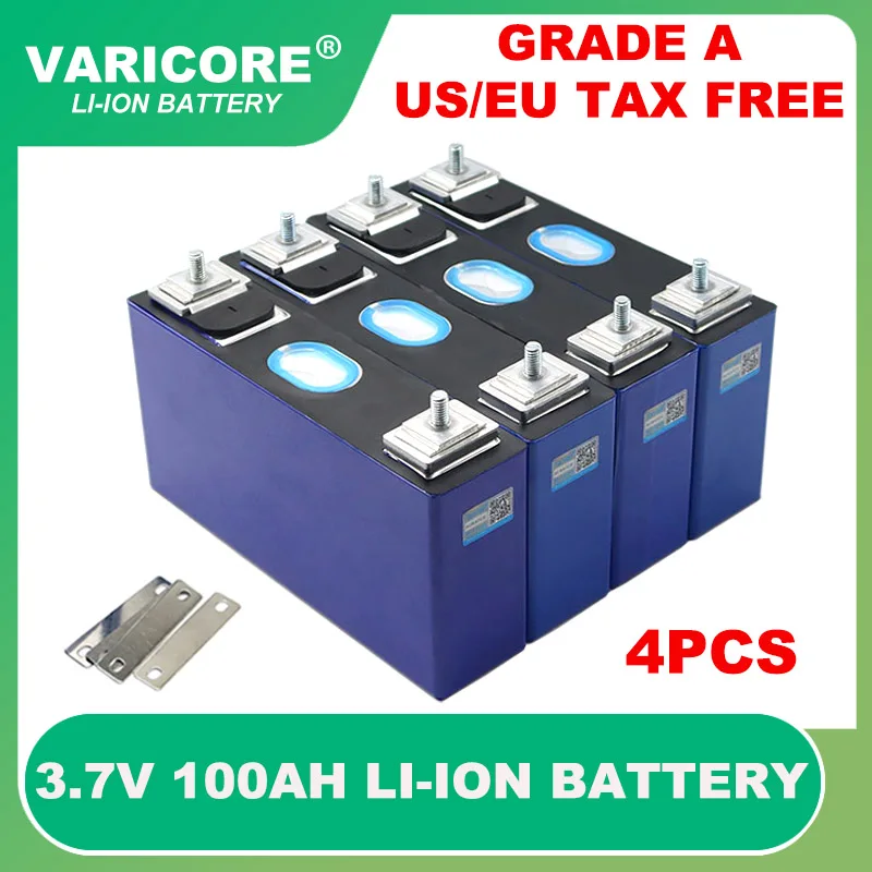 4шт Новая 3,7В 100Ач Тернарная литий-ионная батарея Мощностная ячейка 2000 циклов для 3s 12в 24в 36в Мотоцикл Электромобиль Грейд A Беспошлинно на.