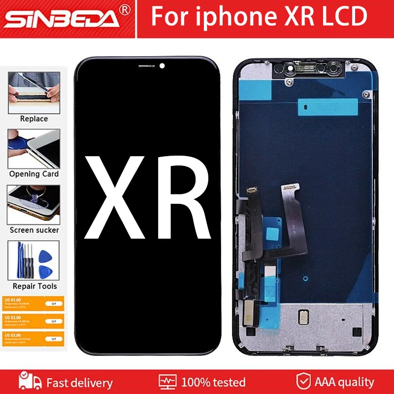 OLED Pantalla для iphone XR ЖК-дисплей сенсорный экран дигитайзер сборка iPhone ЖК замена