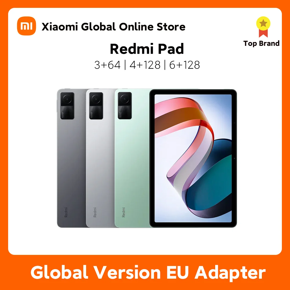 

Global Version Xiaomi Redmi Pad Mi Tablet 64GB/128GB MediaTek Helio G99 90Hz 10.61" 2K Display 8000mAh Battery