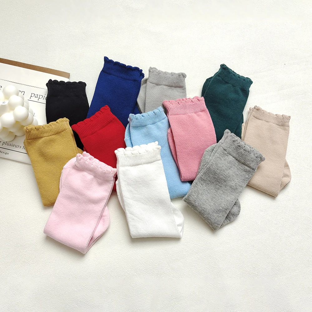 Новые детские носки хлопковые гольфы для девочек длинные носки-трубы