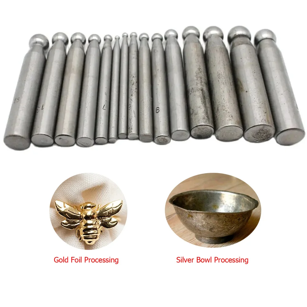 Набор дыроколов для металла 15 шт. формовочные стальные куполообразные блоки