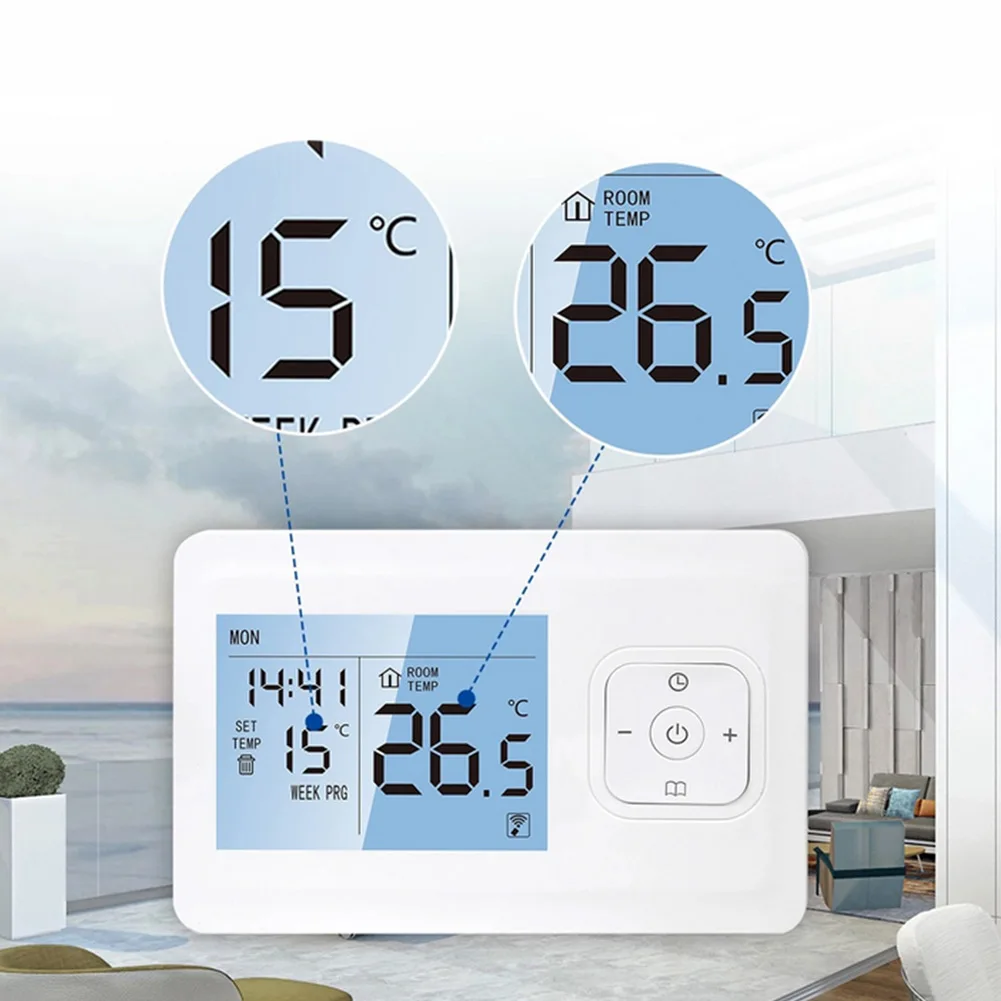 

Wireless Smart Thermostat Wall-mounted Water Floor Heater Furnace Thermostat Mobile Phone APP Remote Control Home Safety