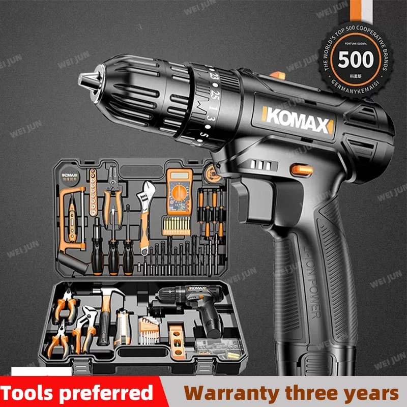 Полный набор инструментов, беспроводная дрель 80N, профессиональный ручной набор инструментов для работы по дереву, полный набор инструментов для улучшения дома и инструментов