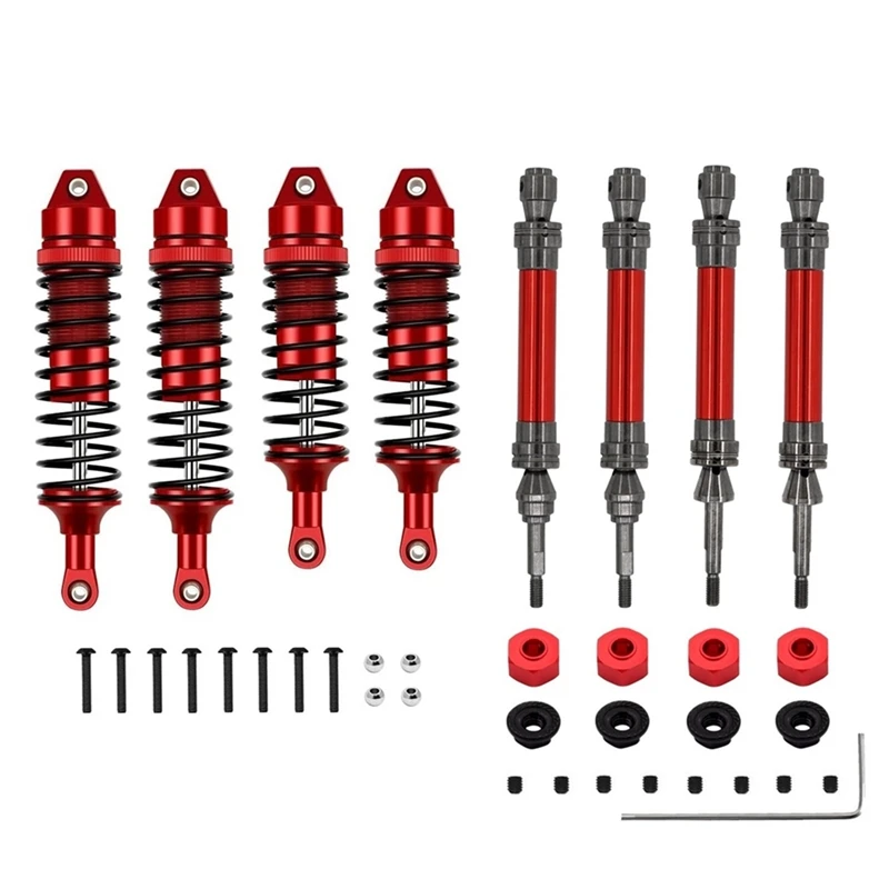

Metal Drive Shaft And Shock Absorber Set For 1/10 Traxxas Slash Rustler Stampede Hoss VXL 4X4 RC Car Upgrades Parts Red