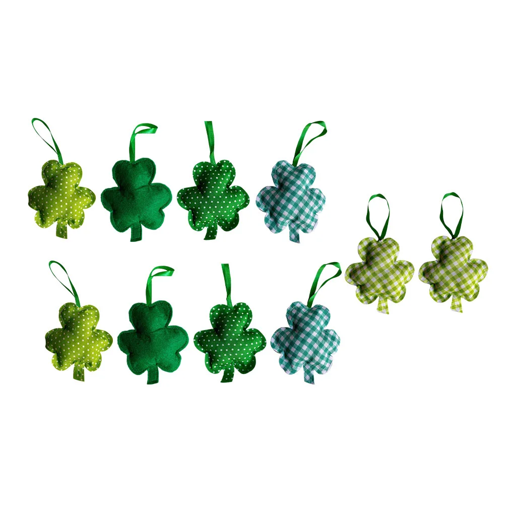 

10Pcs Patrick's Day Pendants Shamrock Pendants Festival Decors for Wall Party