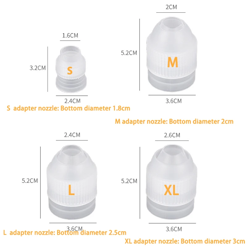 

Пластиковые переходники для насадок для крема