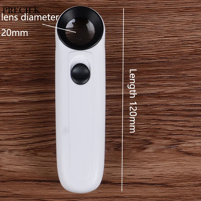 Ручная Лупа с двумя светодиодными линзами 40X ручная увеличительная линза зеркало