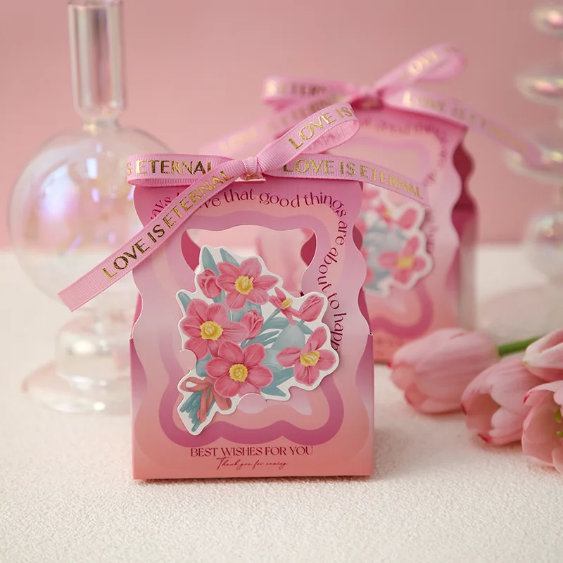 

10/30Pcs Flower Candy Box Wedding Decoration Gift Bag Bow Knot Handy Packaging Box Party Decoration Gift Box