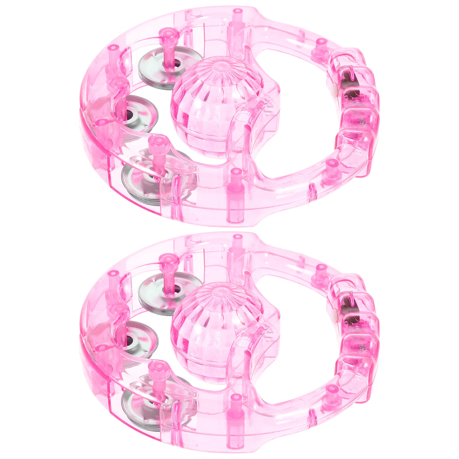 2 Pcs Flash Rattle Tambourines Musical Instrument Toys Light up Flashing for Adults