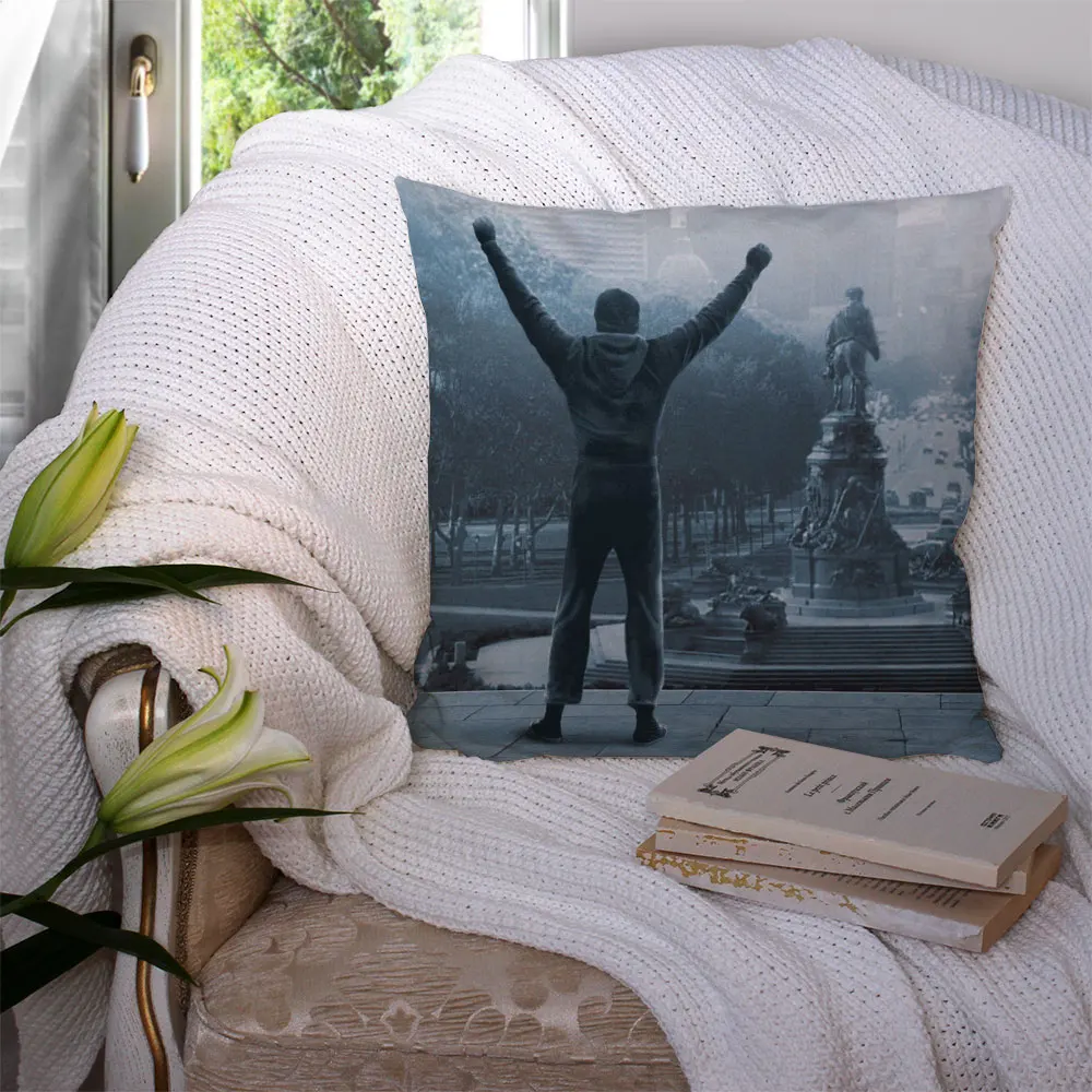 

Custom Rocky Balboa Square Pillowcase Polyester Linen Velvet Printed Zip Decor Pillow Case Car 22119-36
