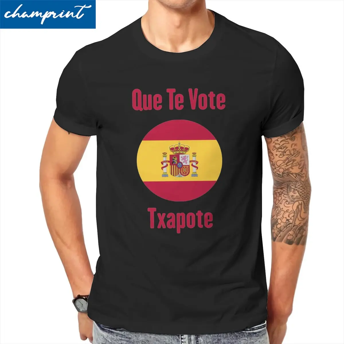 

Мужская футболка Que Te Vote Txapote, испанские винтажные хлопковые футболки с коротким рукавом, футболка с круглым вырезом, идея для подарка