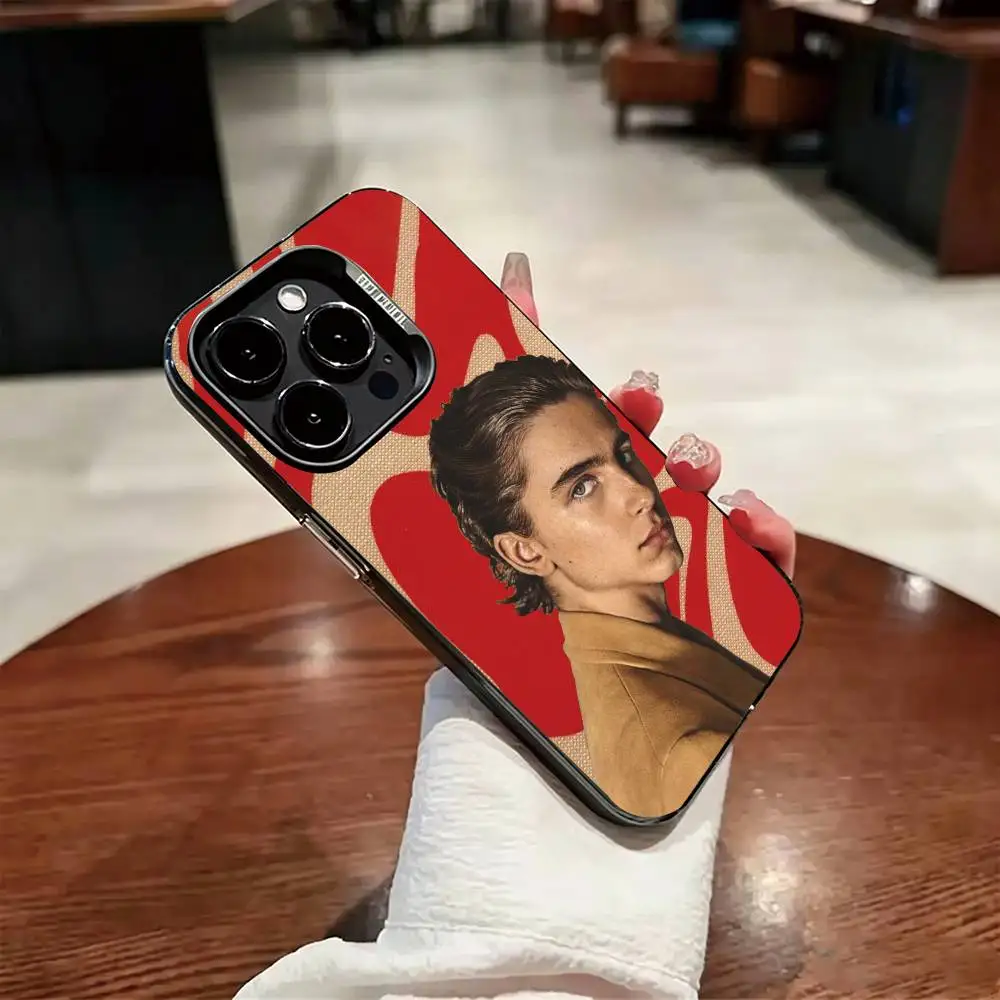 Фото Чехол для телефона T-Timothee Hal Chalamet Actor для iPhone 17, 16, 15, 14, 13, 12, 11 Plus, Pro Max, XS, цветной серебристый чехол-накладка №3