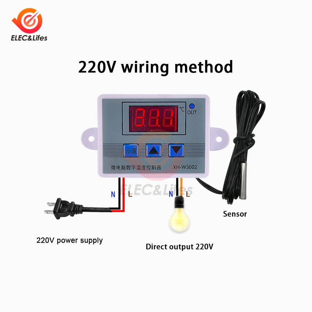 

XH-W3001 XH-W3002 Digital Control Temperature Microcomputer Thermostat Switch Thermometer New Thermoregulator 12/24/220V