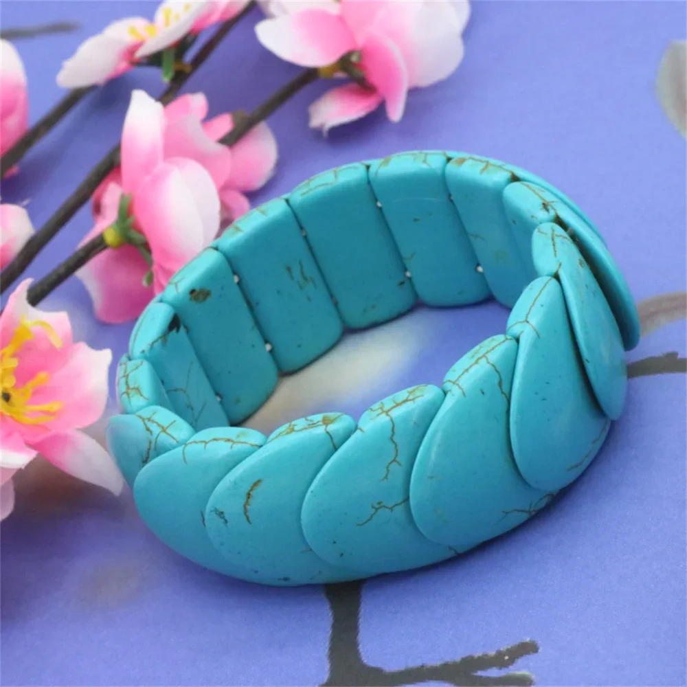 

Turquoises Bracelet for Women Charm Natural Stone Bracelets Men Geometry National Style Jewelry Energy Accessories Bohemia Style