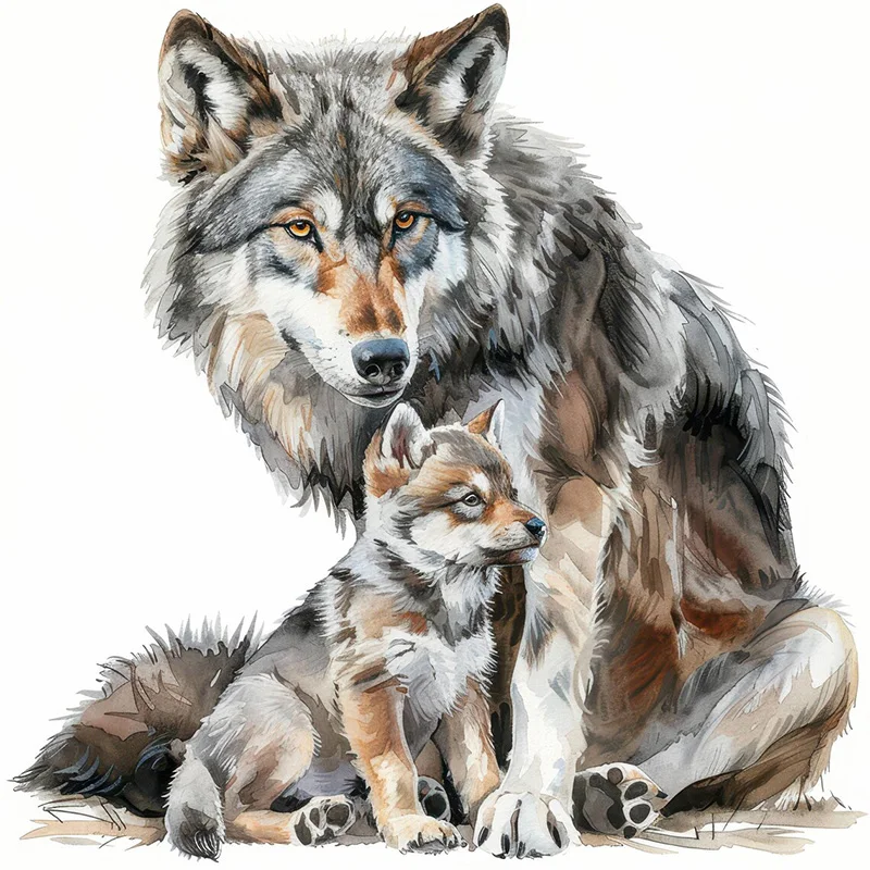 

Настенные наклейки с волками и детьми