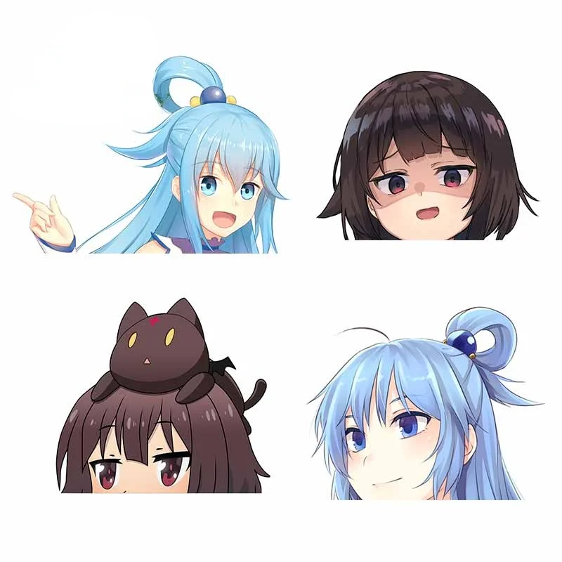 

13 см для Konosuba Wizard Neko Peeker прекрасная наклейка модная устойчивая к царапинам Автомобильная Наклейка 3D виниловая автомобильная пленка для ноу...
