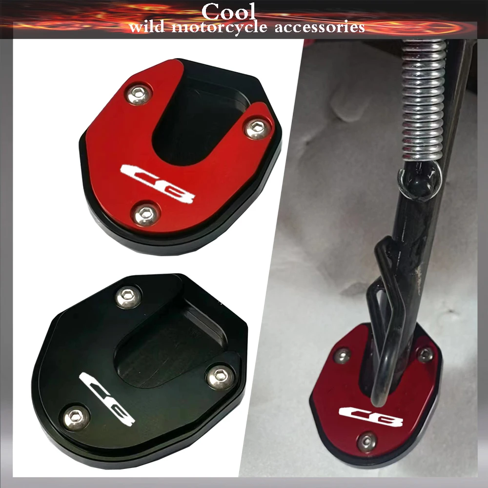 Motorcycle CNC Flat Foot Side Stand Extension Plate Kickstand Foot Enlarger For HONDA CB150R CB125R CB250R CB300R CB650R CB650F