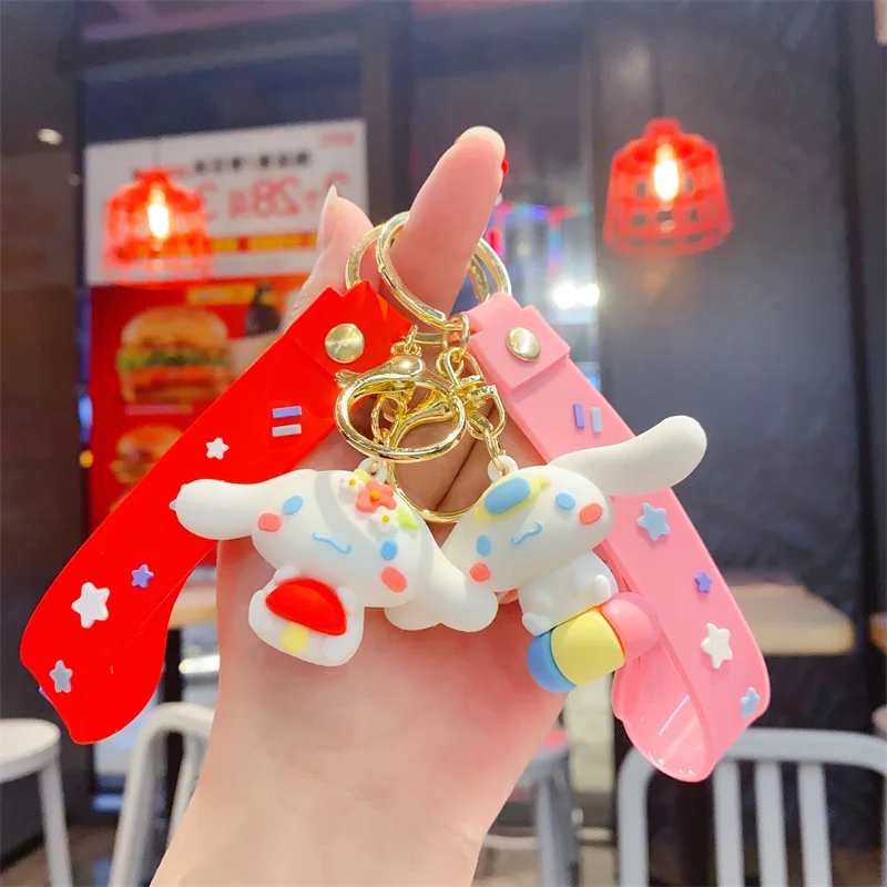 

Kawaii Sanrio аниме брелок коричная цепочка для ключей новый стиль Искусственный мультфильм автомобиль брелок для ключей женская сумка кулон украшения для детей подарок
