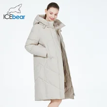 ICEbear 2023 winter quilted coat new long womens cotton jacket warm casual hooded parka GWD3716I