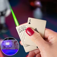 creative jet torch turbo lighter counterfeit light playing cards butane windproof metal gas lighters metal funny toys for men