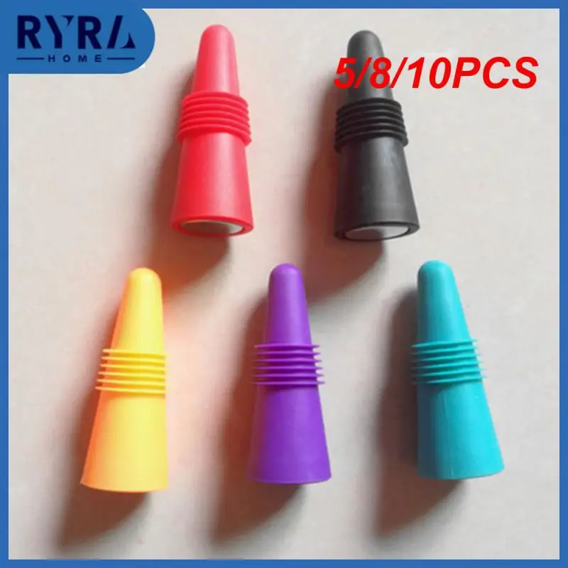 

5/8/10PCS Wine Cork Plugs Lids Beer Silicone Champagne Cap Closer Leak Proof Whisky Accessories Bottle Cap Closer