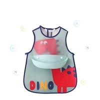 cute cartoon pattern pvea waterproof adjustable portable baby bibs solid food self feeding for child infant kids children gift