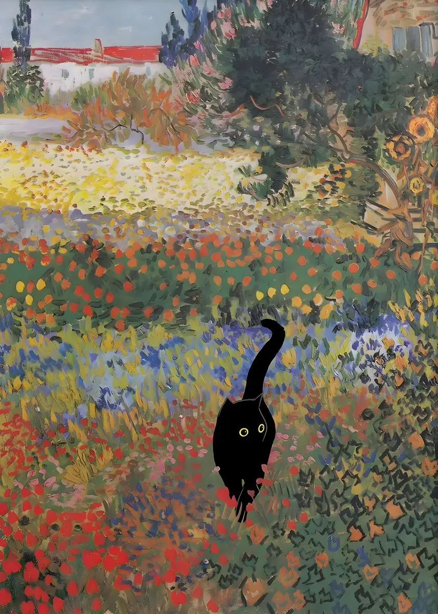 

Настенный постер "Винтажная забавная черная кошка"