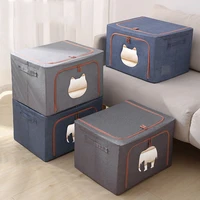 cartoon animal storage box folding cotton and linen portable underwear storage box household supplies finishing