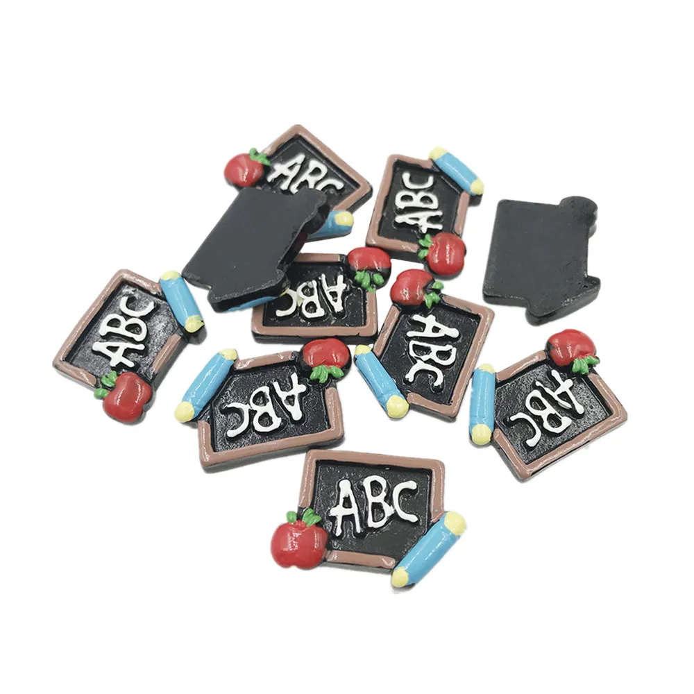 

10Pcs/lot Resin Cabochon Flatbacks Letter ABC Blackboard DIY Crafts Supplies Resin Cabochons Scrapbooking Decoration Accessories