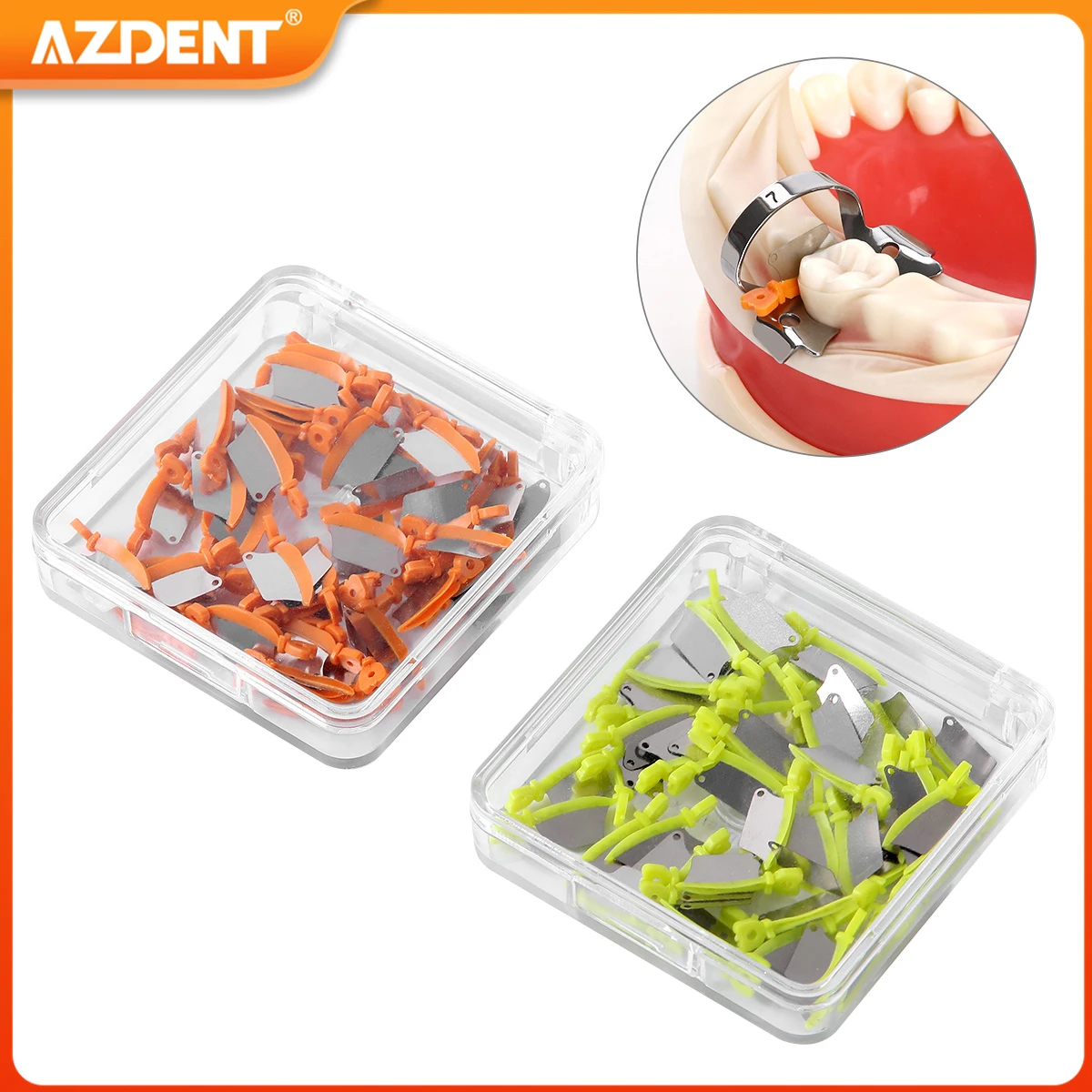 

AZDENT 50pcs/Box Dental Prime Teeth Interproximal Plastic Wedge with Protection Steel Matrix Dentistry Instrument