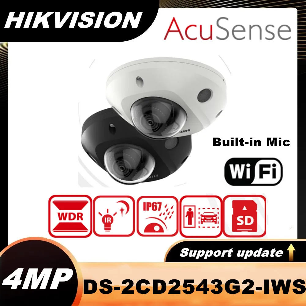 

Hikvision 4MP AcuSense Surveillance Cameras With Built-in Mic Wifi Mini Dome Network Camera DS-2CD2543G2-IWS POE IP CCTV Wireles