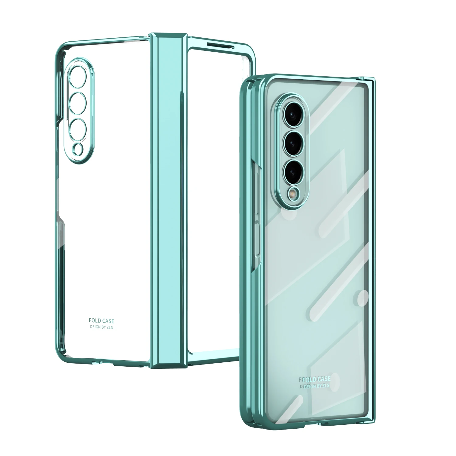 

For Samsung Z Fold 4 Transparent Plating Folding Case for Samsung Galaxy Z Fold 4 5G Fold4 Zfold4 Full Protection Glass Film