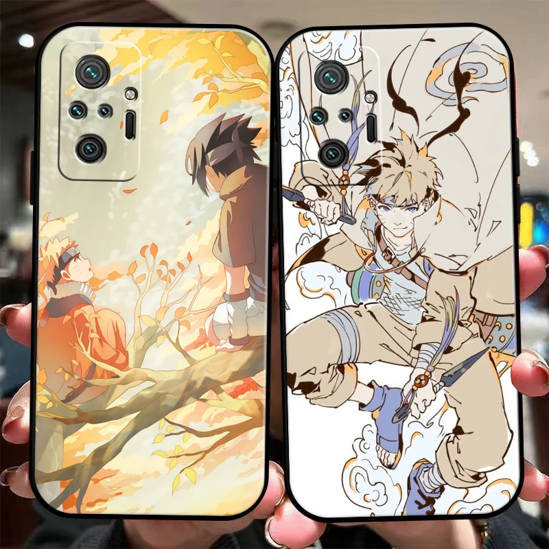 

Japan NARUTO Anime Phone Case For Xiaomi Redmi 9 10 9i 9AT 9T 9A 9C Note 9 9T 9S 10 Pro 10S 5G Funda Liquid Silicon Back Soft