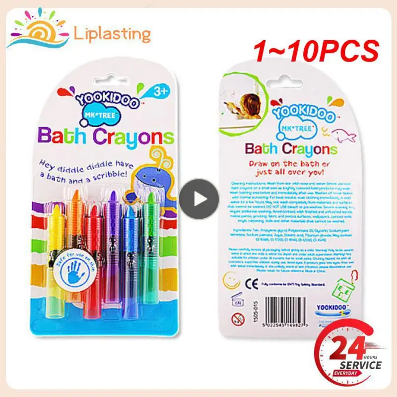 

1~10PCS Children's Crayon Suit Non-toxic and Safe Food Color Wax Paintbrush Can Be Wiped Bath Toys for Kids Kids Toys