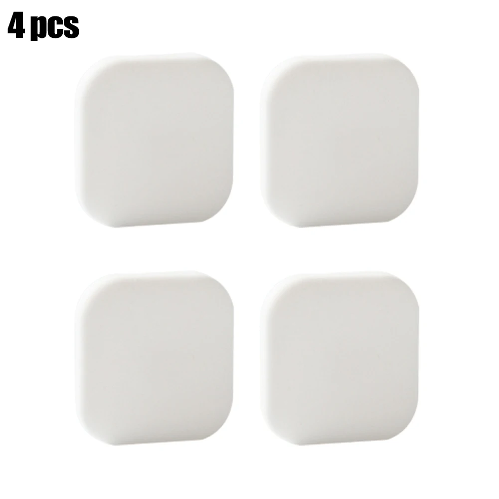 

4pcs Silicone Door Handle Bumpers Wall Protector Pad Adhesive Deurstopper Protection Porte Pad Mute Sticker Square White 4x4cm