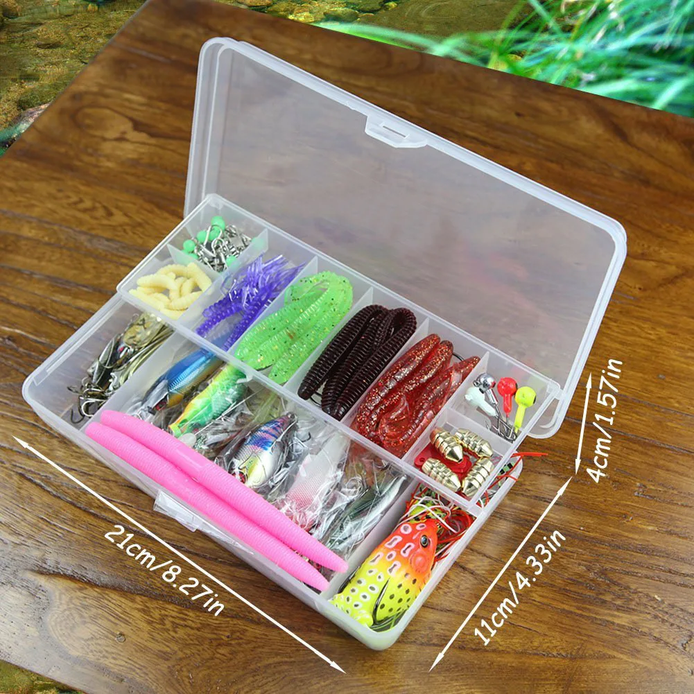 

108Pcs Kit Fishing Lure Set Hard Artificial Wobblers Metal Jig Spoons Soft Lure Fishing Silicone Bait Fishing Tackle Accessories