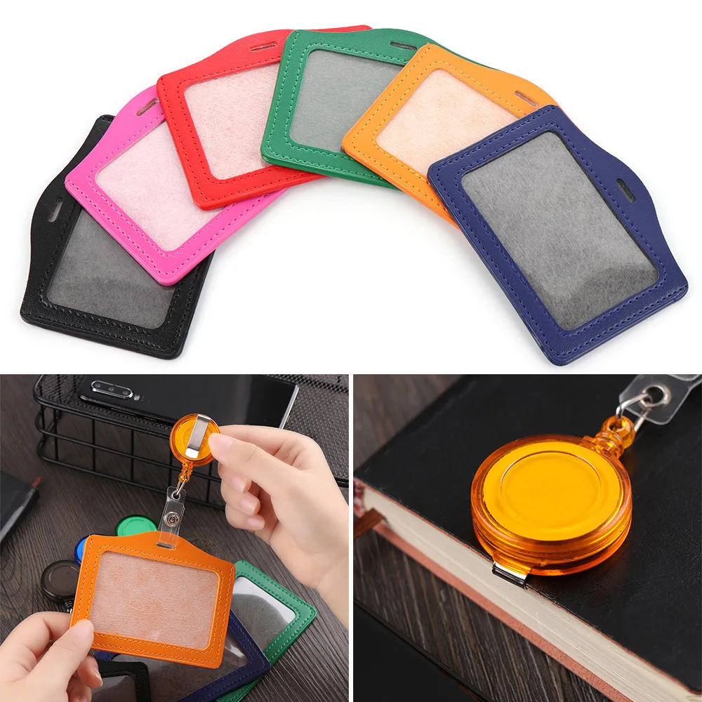 

Модный чехол-Бейдж из искусственной кожи без молнии, чехол для удостоверения личности, защитный чехол, держатель для кредитных карт