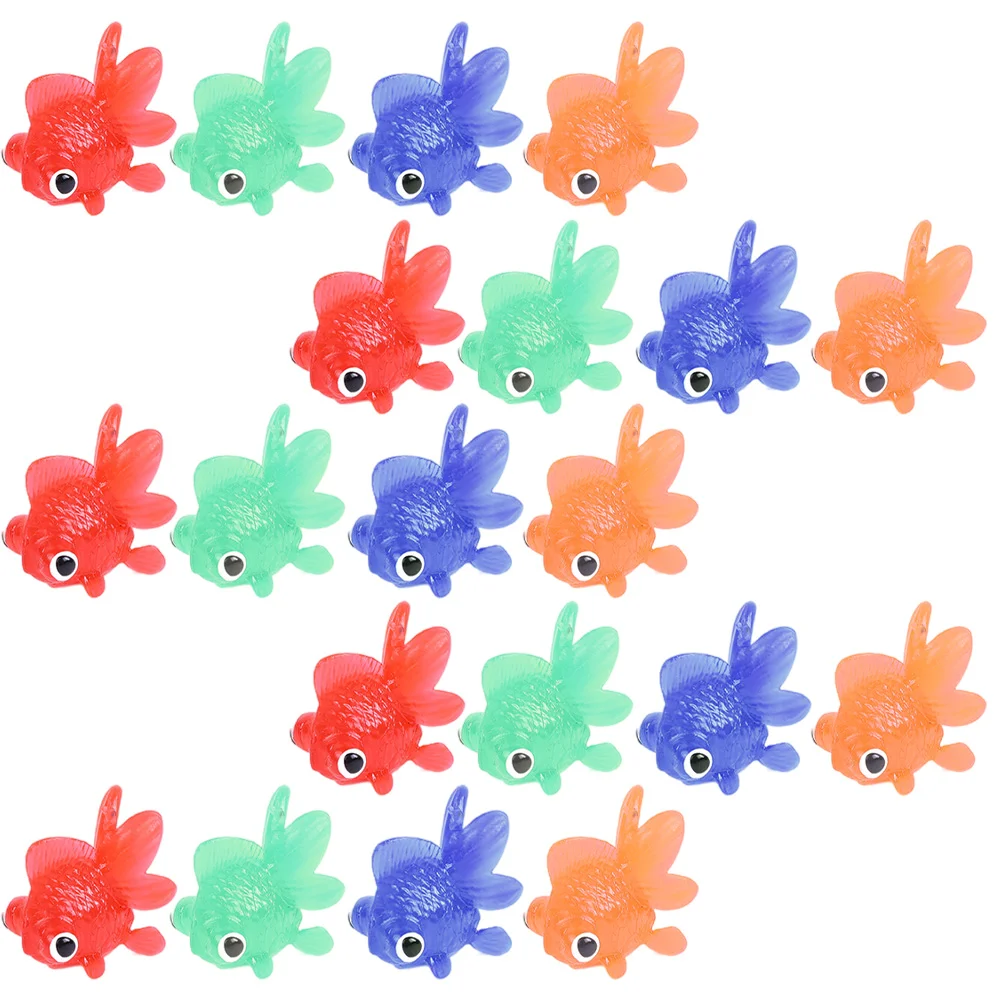 

20 Pcs Simulation Soft Goldfish Kids TPR Figure Baby Bath Toy Tub Toys Decorate