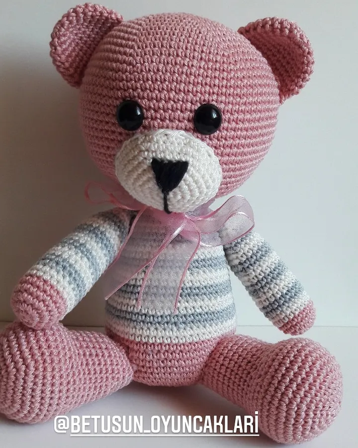 Милая плюшевая Мишка Bobo Amigurumi ручной работы 25 см | Игрушки и хобби
